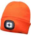 PW667 B029 Portwest LED Head Light Beanie Orange colour image